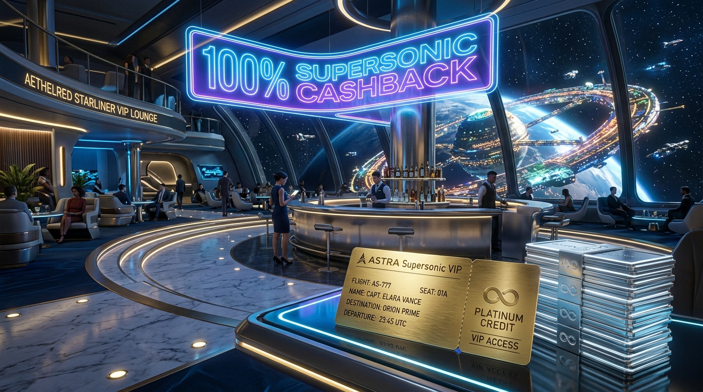 เลานจ์รับรอง VIP ยานอวกาศ UPPER 168 ตั๋วทองคำและป้าย 100% Supersonic Cashback